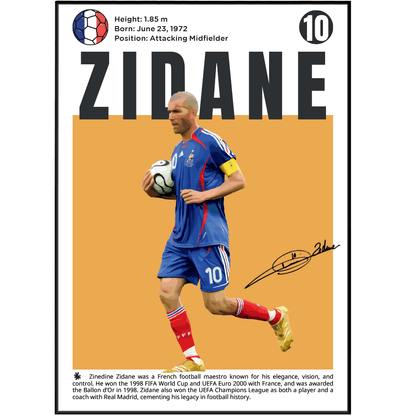 Zidane Football Poster - 98typesFootball Posters