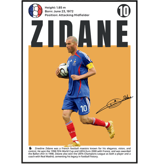 Zidane Football Poster - 98typesFootball Posters