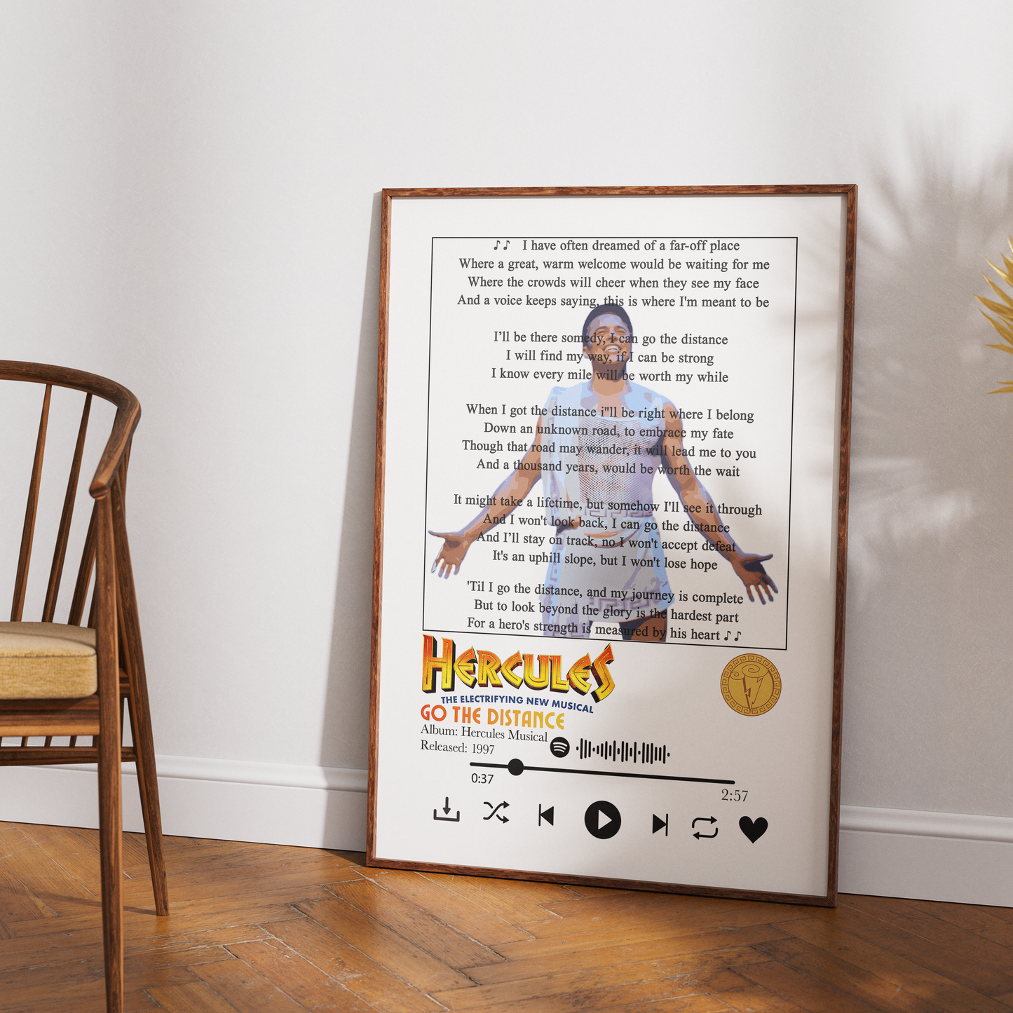 Hercules – Go the Distance Musical Lyrics Poster
