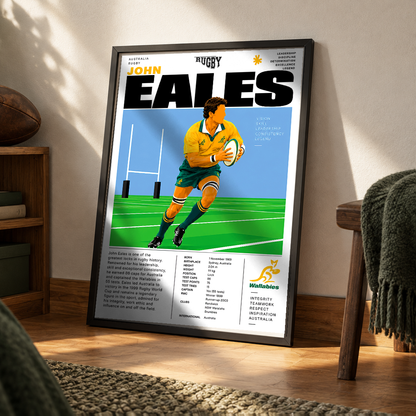 John Eales Wallabies captain rugby poster – wall art print by 98types
