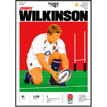 Jonny Wilkinson 2003 Rugby World Cup drop goal poster – England rugby wall art