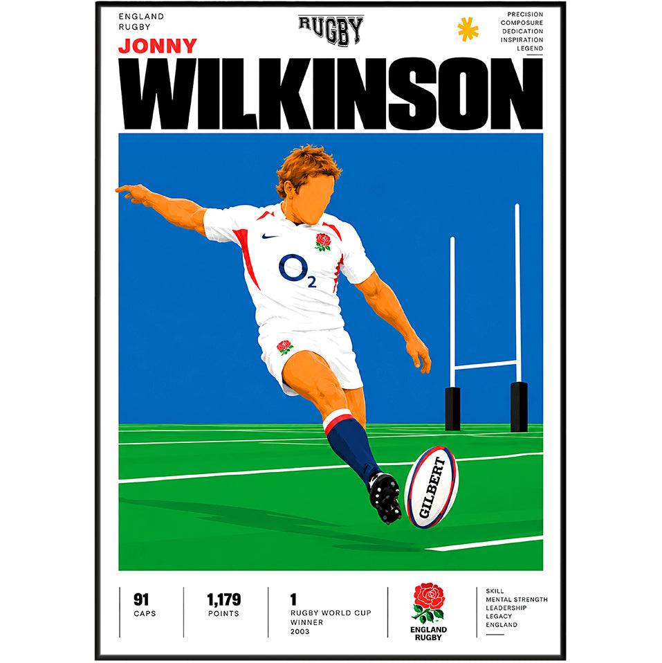 Jonny Wilkinson 2003 Rugby World Cup drop goal poster – England rugby wall art