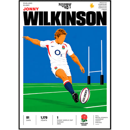 Jonny Wilkinson 2003 Rugby World Cup drop goal poster – England rugby wall art