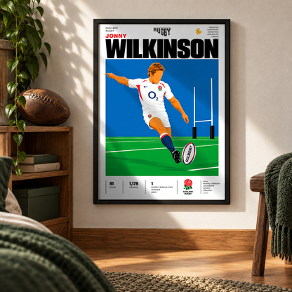 Jonny Wilkinson 2003 Rugby World Cup drop goal poster – England rugby wall art