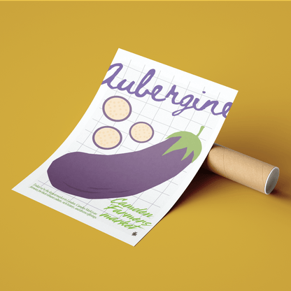 Aubergine Kitchen wall art Posters - 98typeskitchen Poster Wall Art