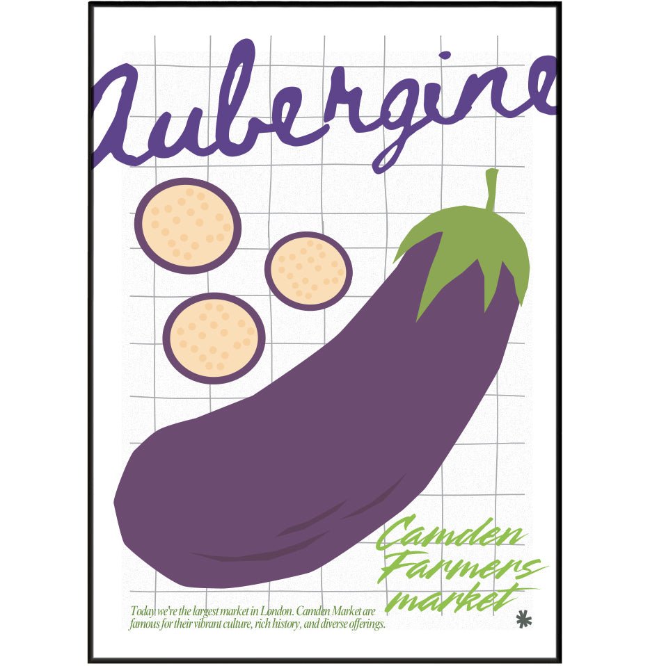 Aubergine Kitchen wall art Posters - 98typeskitchen Poster Wall Art