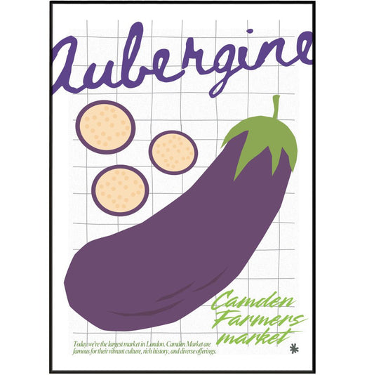 Aubergine Kitchen wall art Posters - 98typeskitchen Poster Wall Art