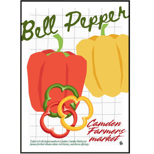 Bell Pepper Kitchen wall art Posters - 98typeskitchen Poster Wall Art