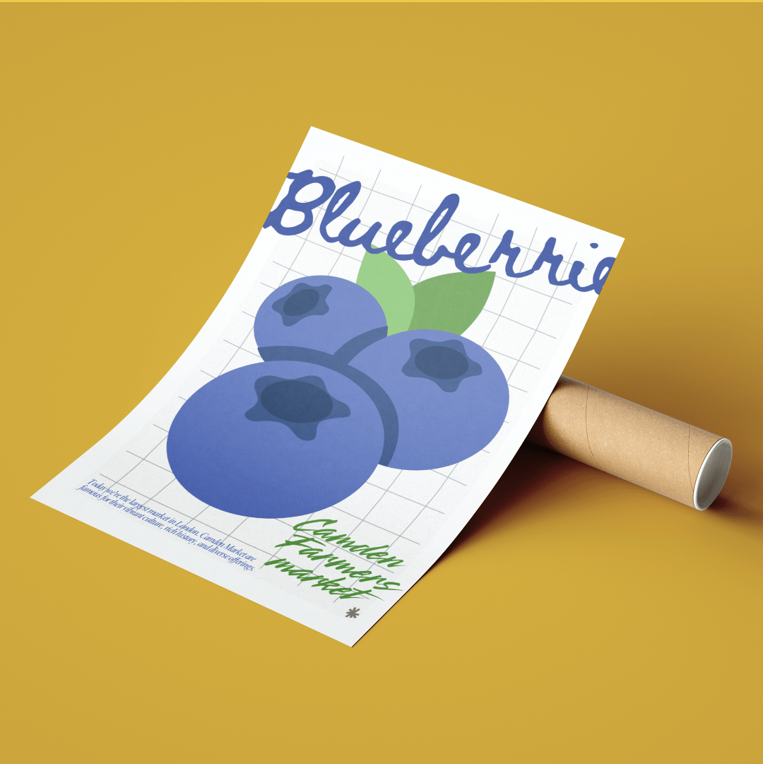 Blueberrie Kitchen wall art Posters - 98typeskitchen Poster Wall Art
