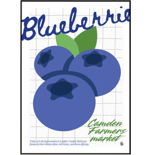 Blueberrie Kitchen wall art Posters - 98typeskitchen Poster Wall Art