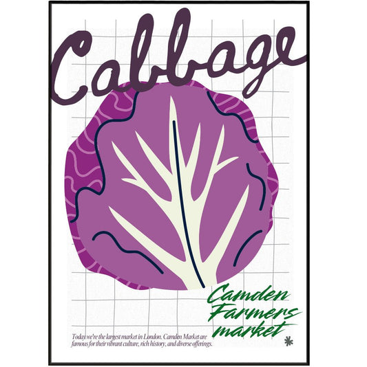 Cabbage Kitchen wall art Posters - 98typeskitchen Poster Wall Art