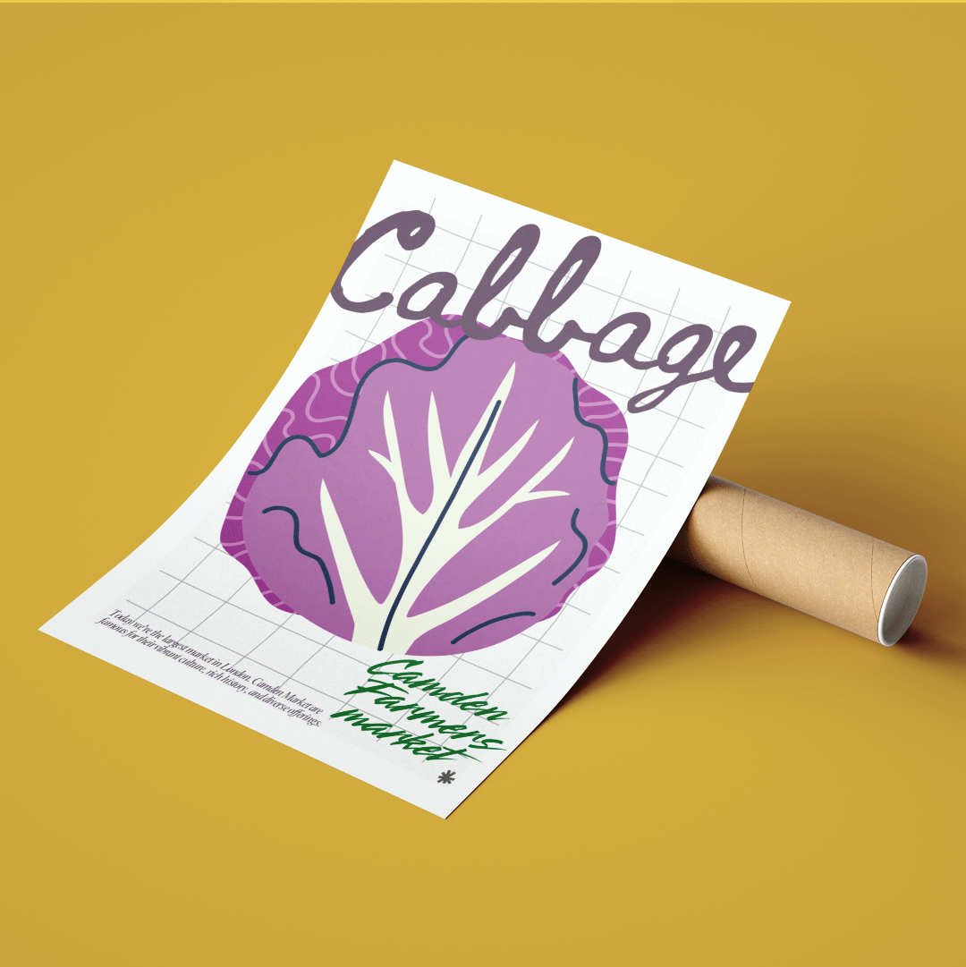 Cabbage Kitchen wall art Posters - 98typeskitchen Poster Wall Art