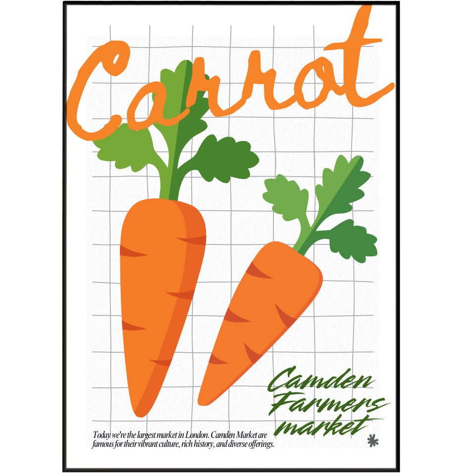 Carrot Kitchen wall art Posters - 98typeskitchen Poster Wall Art