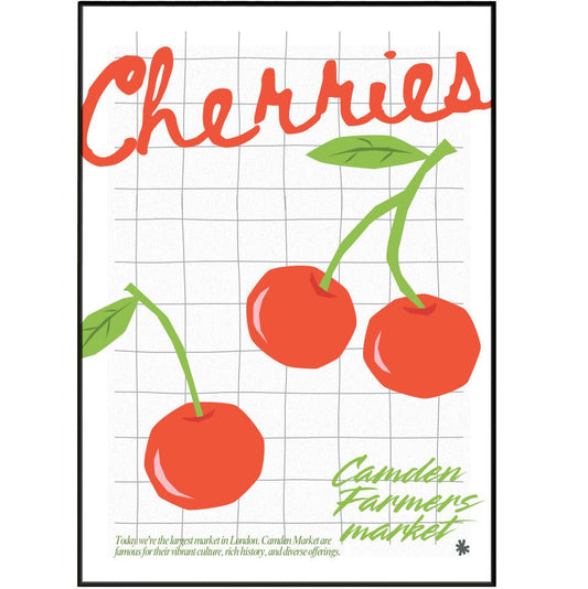 Cherries Kitchen wall art Posters - 98typeskitchen Poster Wall Art