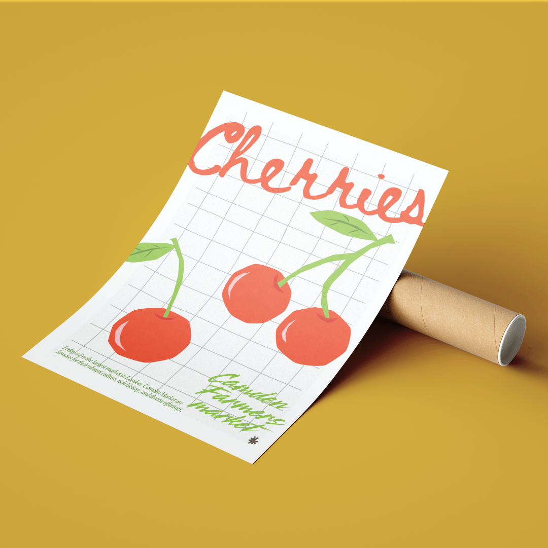 Cherries Kitchen wall art Posters - 98typeskitchen Poster Wall Art