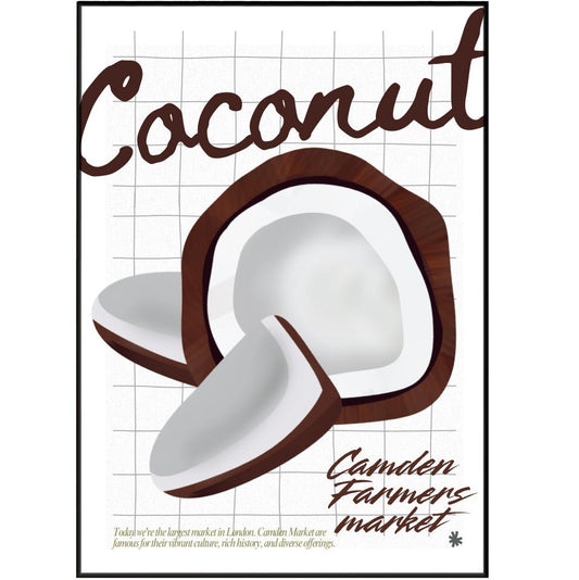 Coconut Kitchen wall art Posters - 98typeskitchen Poster Wall Art