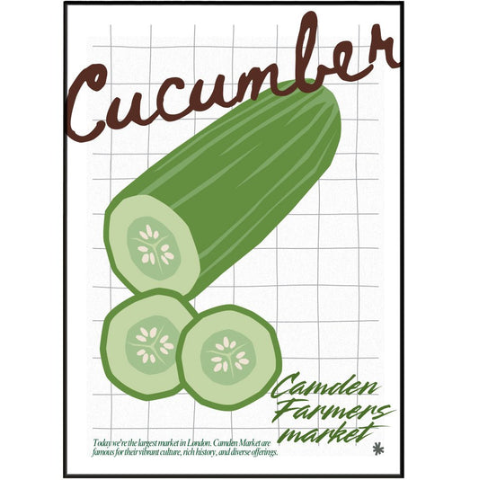 Cucumber Kitchen wall art Posters - 98typeskitchen Poster Wall Art