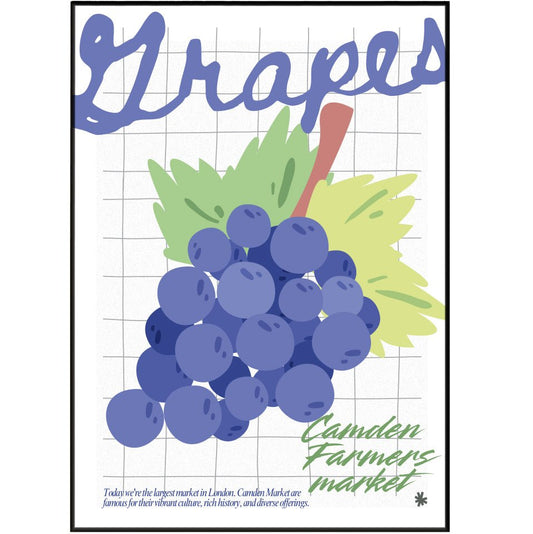 Grapes Kitchen wall art Posters - 98typeskitchen Poster Wall Art