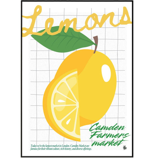 Lemons kitchen wall art posters - 98typeskitchen Poster Wall Art