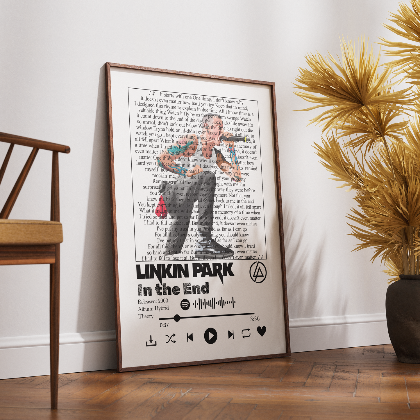 Linkin Park In the End Lyrics Poster | Wall Art Print UK