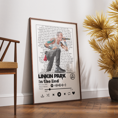 Linkin Park In the End Lyrics Poster | Wall Art Print UK