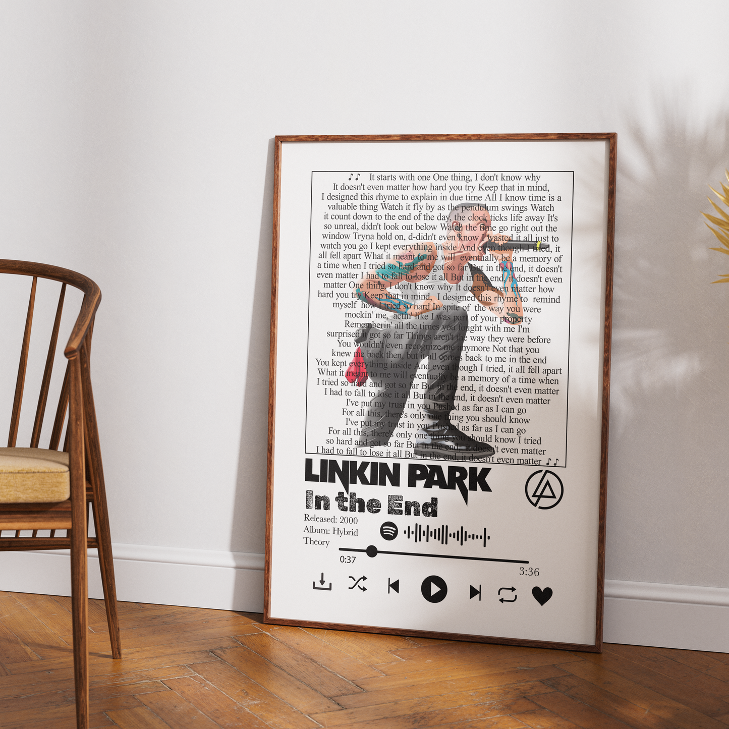 Linkin Park In the End Lyrics Poster | Wall Art Print UK