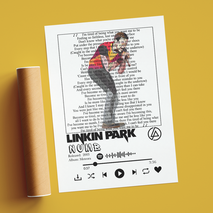 Linkin Park Numb Lyrics Poster | Wall Art Print UK