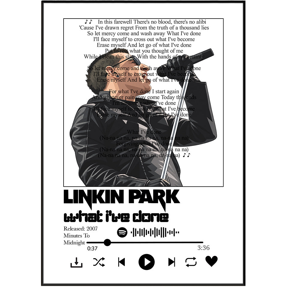 Linkin Park What I've Done song lyric print wall art by 98types