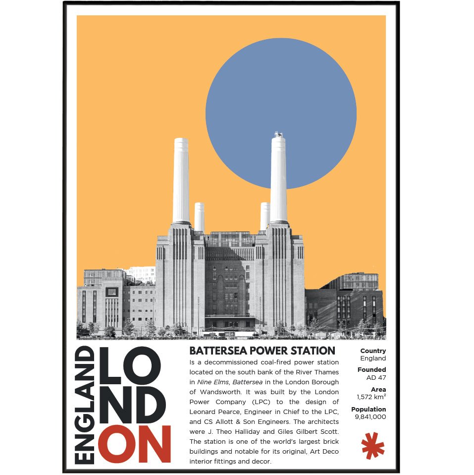 Battersea Power Station Illustration Poster - 98typesLondon Illustrations