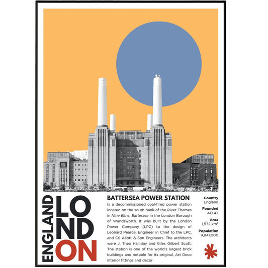 Battersea Power Station Illustration Poster - 98typesLondon Illustrations