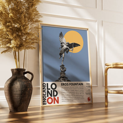 Eros Fountain Illustration Posters - 98typesLondon Illustrations