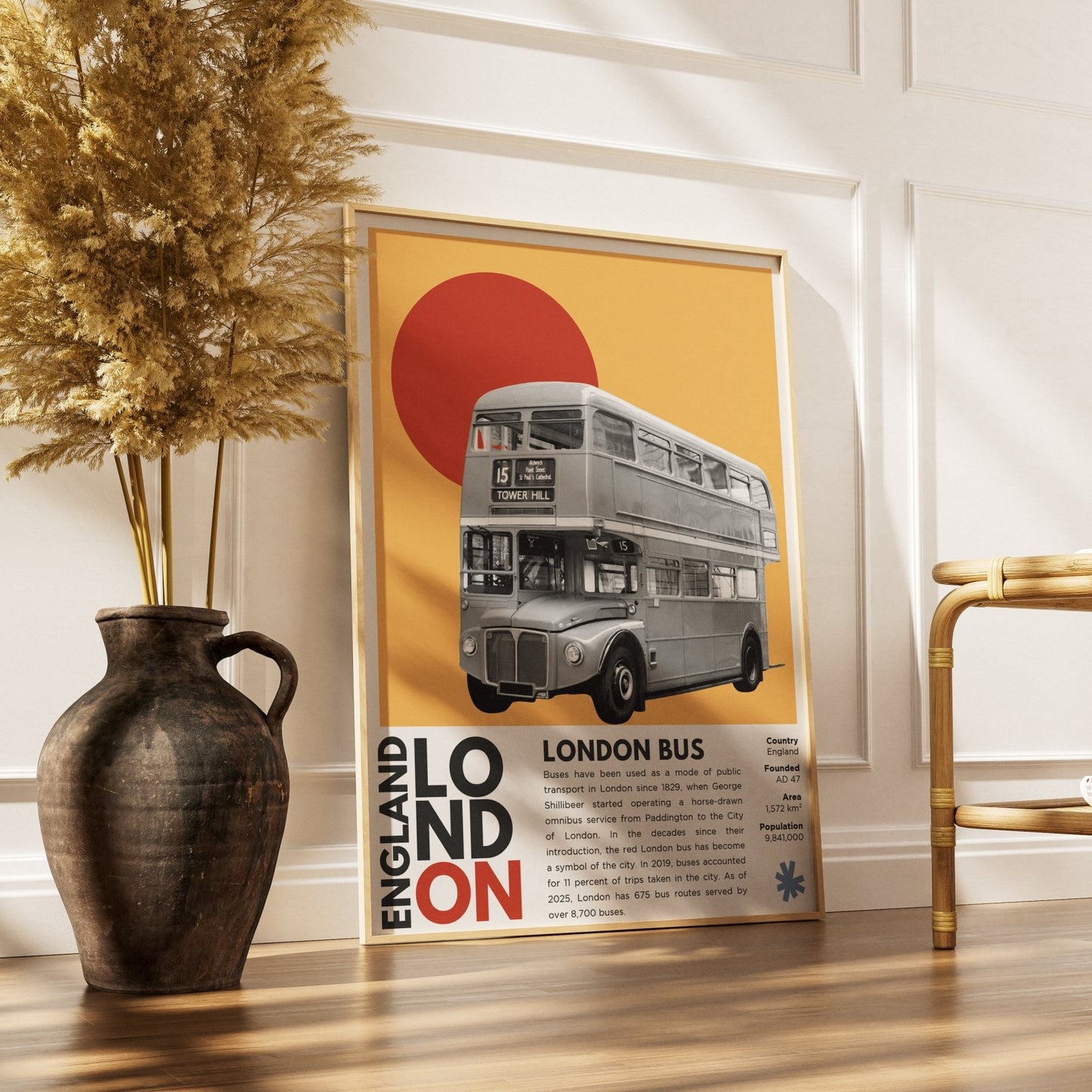 London Bus Illustration Poster London Wall Art Print UK 98 Types london-bus-illustration-poster-london-wall-art-print-uk-98-types