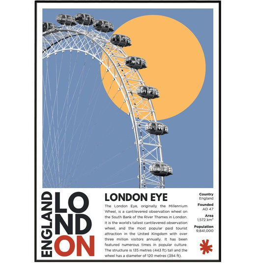 London Eye Illustration Poster - 98typesLondon Illustrations