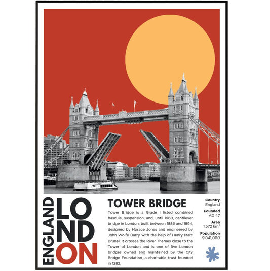 Tower Bridge Illustration Posters - 98typesLondon Illustrations