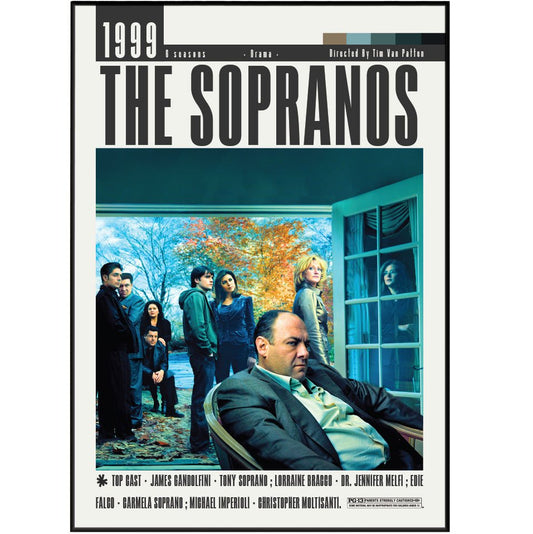 The Sopranos HBO TV series poster — Tony Soprano New Jersey mob wall art print UK
