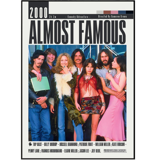 Almost Famous (2000) Movie Poster - 98 Types StudioModern Minimal Movies