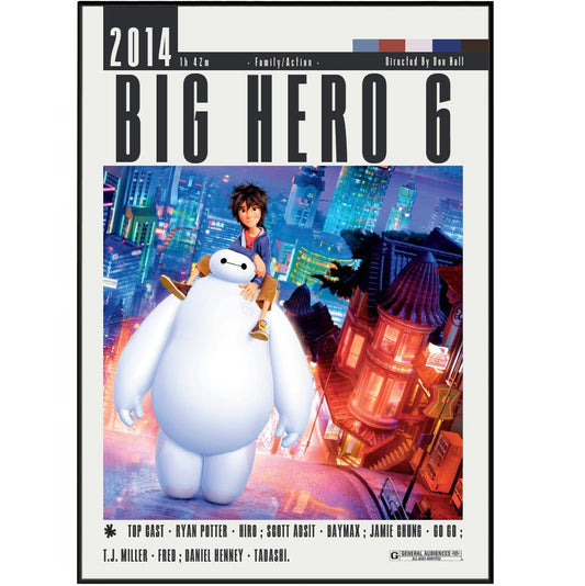 Big Hero 6 (2014) Movie Poster - 98 Types StudioModern Minimal Movies