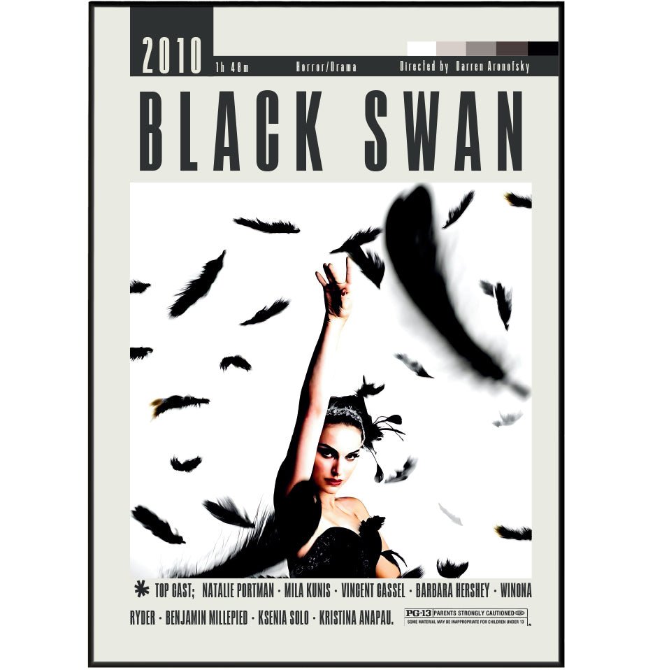 Black Swan (2010) Movie Poster - 98 Types StudioModern Minimal Movies