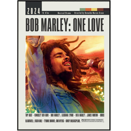 Bob Marley: One Love 2024 Movie Poster - 98 Types StudioModern Minimal Movies