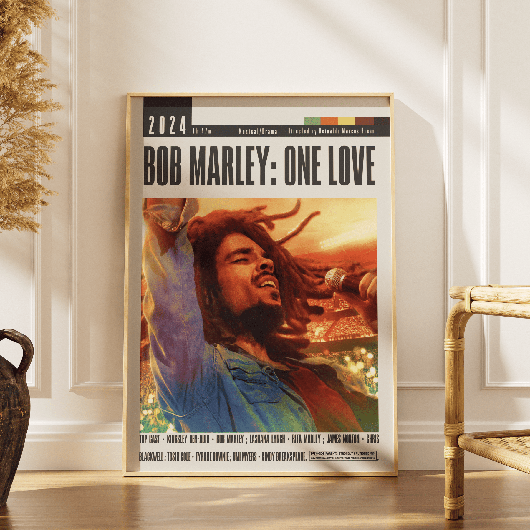 Bob Marley: One Love 2024 Movie Poster - 98 Types StudioModern Minimal Movies