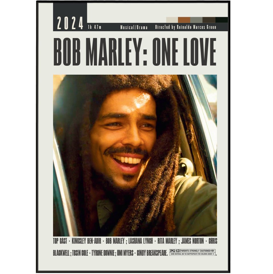 Bob Marley: One Love (2024) Movie Poster - 98 Types StudioModern Minimal Movies