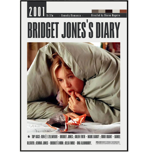 Bridget Jones’s Diary (2001) Movie Poster - 98 Types StudioModern Minimal Movies
