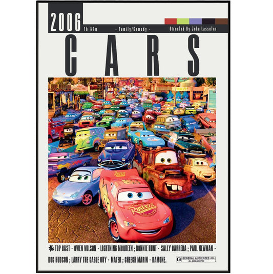Cars (2006) Movie Poster - 98 Types StudioModern Minimal Movies