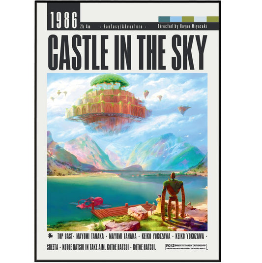 Castle in the Sky (1986) Movie Poster - 98 Types StudioModern Minimal Movies