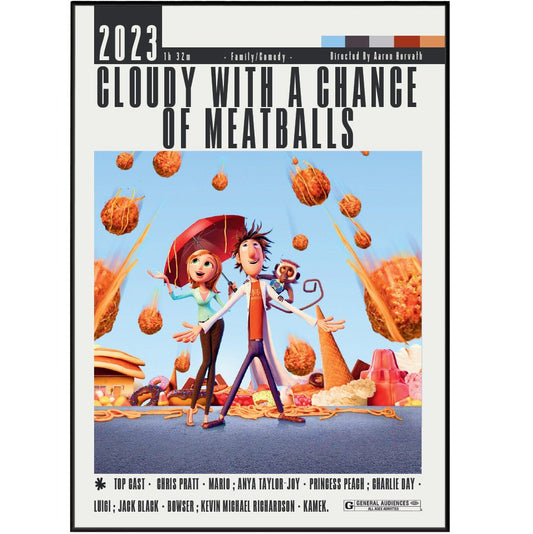 Cloudy With a Chance of Meatballs (2009) Movie Poster - 98 Types StudioModern Minimal Movies