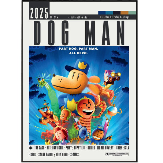 Dog Man (2025) Movie Poster - 98 Types StudioModern Minimal Movies