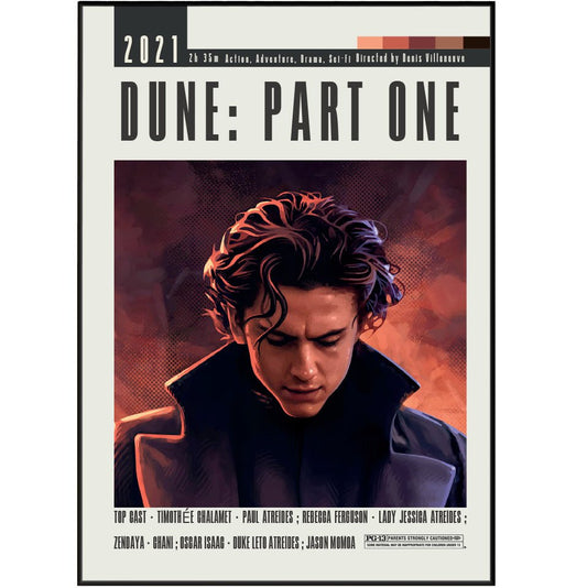 Dune: Part One 2021 Movie Poster - 98 Types StudioModern Minimal Movies