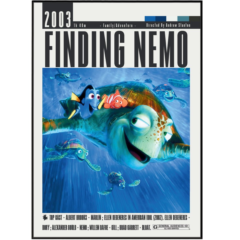 Finding Nemo (2003) Movie Poster - 98 Types StudioModern Minimal Movies