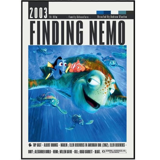 Finding Nemo (2003) Movie Poster - 98 Types StudioModern Minimal Movies