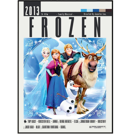 Frozen (2013) Movie Poster - 98 Types StudioModern Minimal Movies